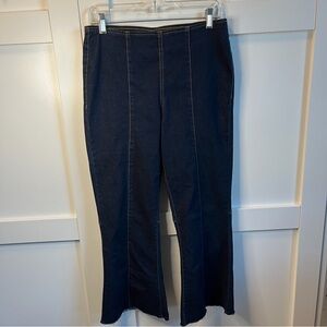 INC Denim Pull-On Flare Jeans Size 10 Dark Wash